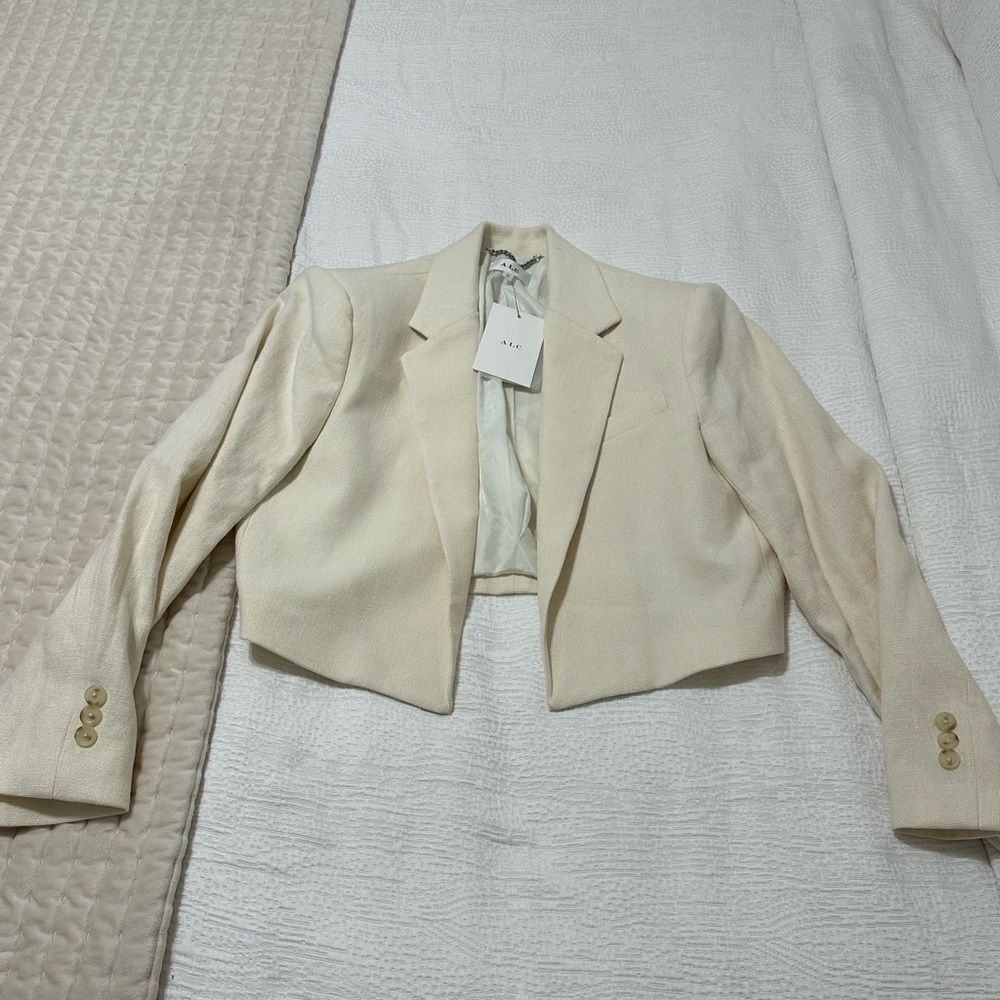 ALC Linen Cropped Blazer Jacket